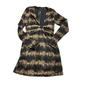 Zara Black and Brown Tie-Dye Mini Dress